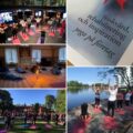 Yoga på arbetsplatsen utomhus och inomhus